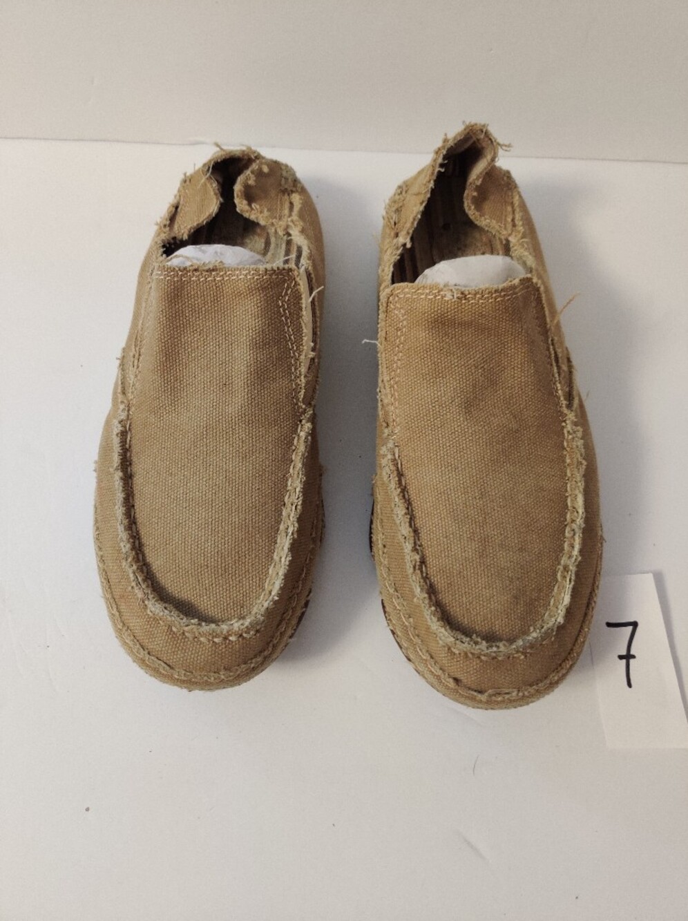Tony Lama Canvas Slip-On Shoes in Tan 8.5
